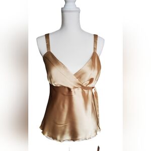 Bisou Bisou Gold Satin Blouse